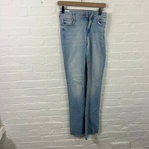 Mother Women's High Rise Straight Leg Denim Jeans Light Wash Blue Size 25